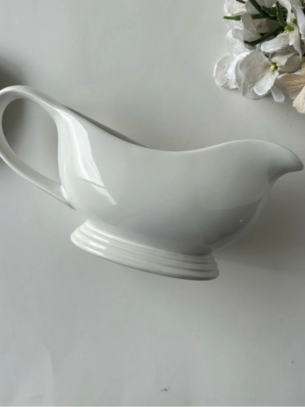 Cost Plus World Market White Ceramic Gravy Boat
